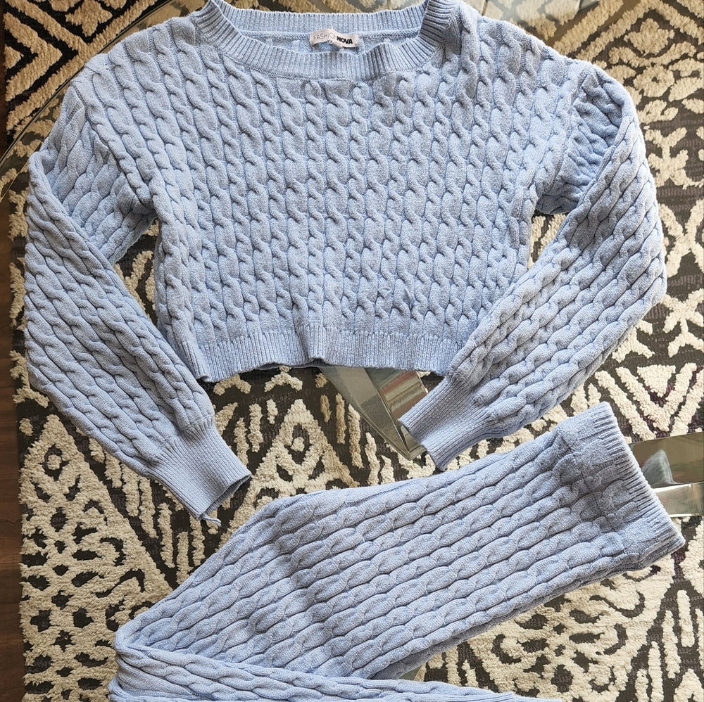 Fashion Nova powder blue two piece